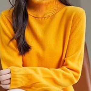 Rachel Zoe Yellow Wool Blend Cowl Neck Sweater Size M